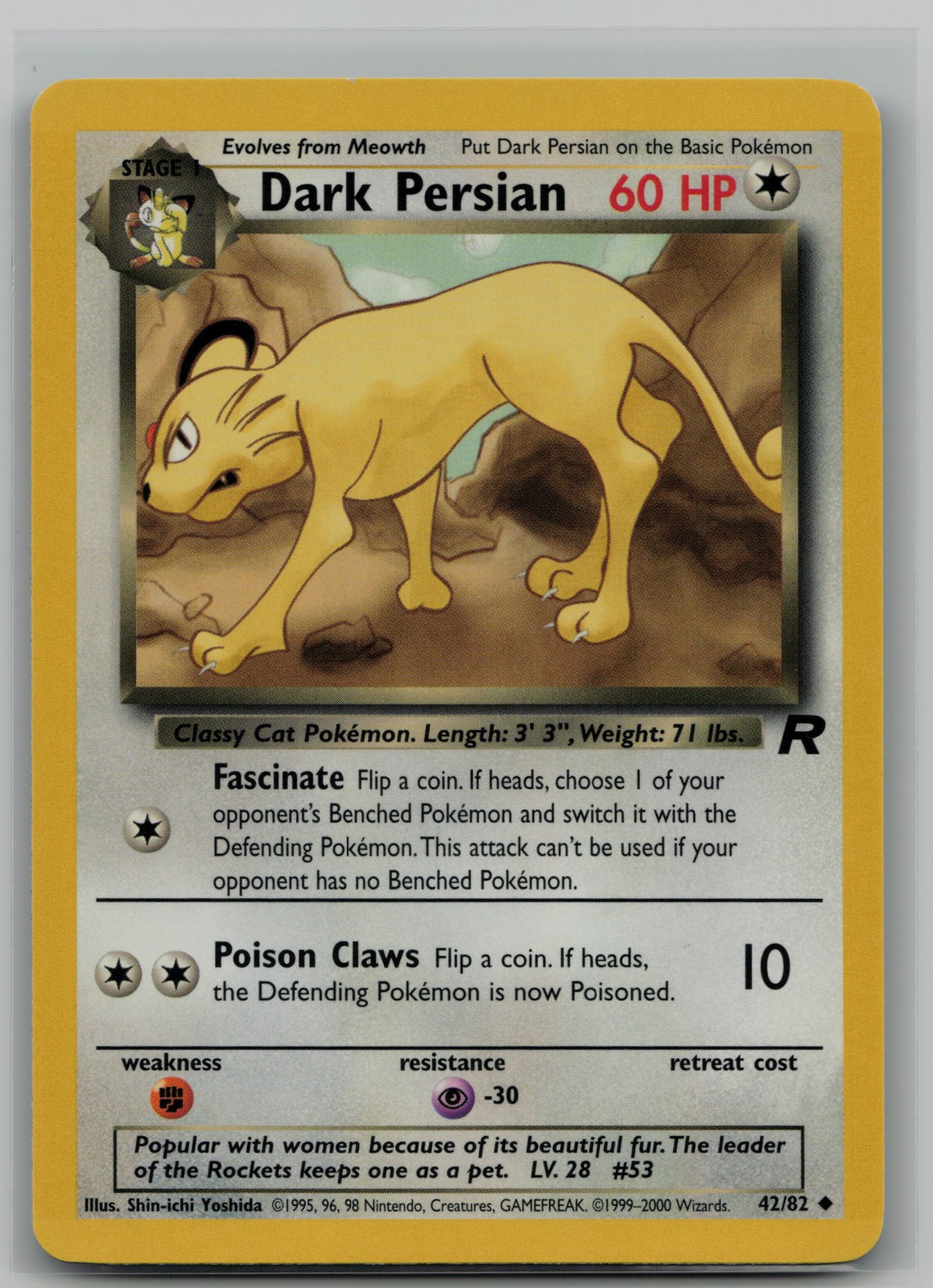 Dark Persian Uncommon Team Rocket 42/82 NM