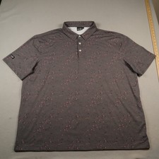 Sunday Swagger Polo Shirt Mens 3XL Gray Splatter Print Golf Performance Stretch