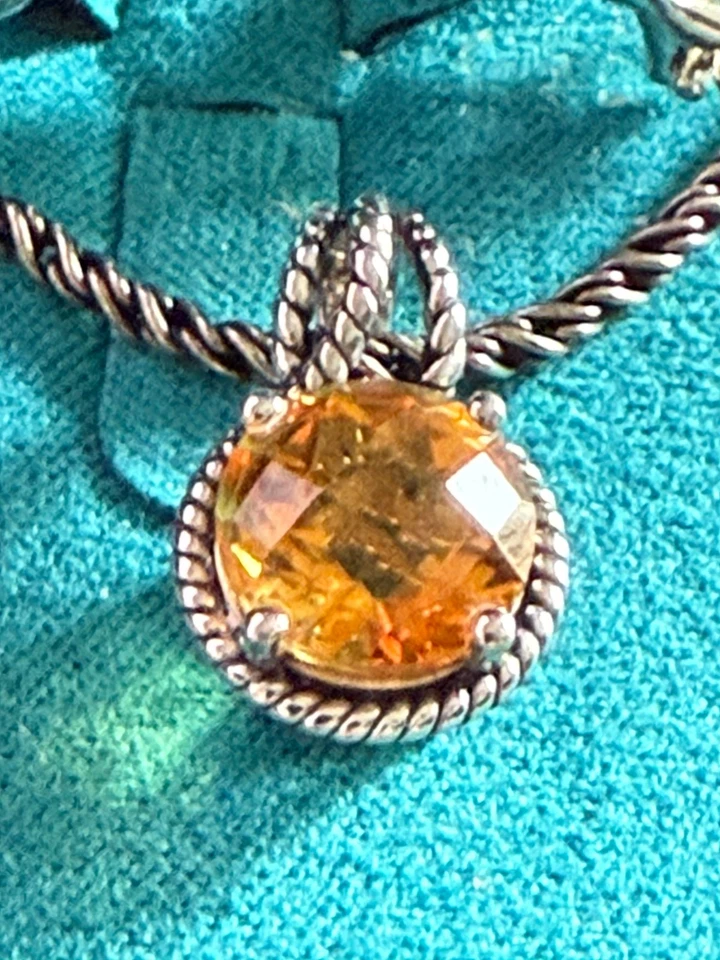 EFFY BH Silver Necklace Pendant With Chain Citrine & matching Earring - Image 3 of 4