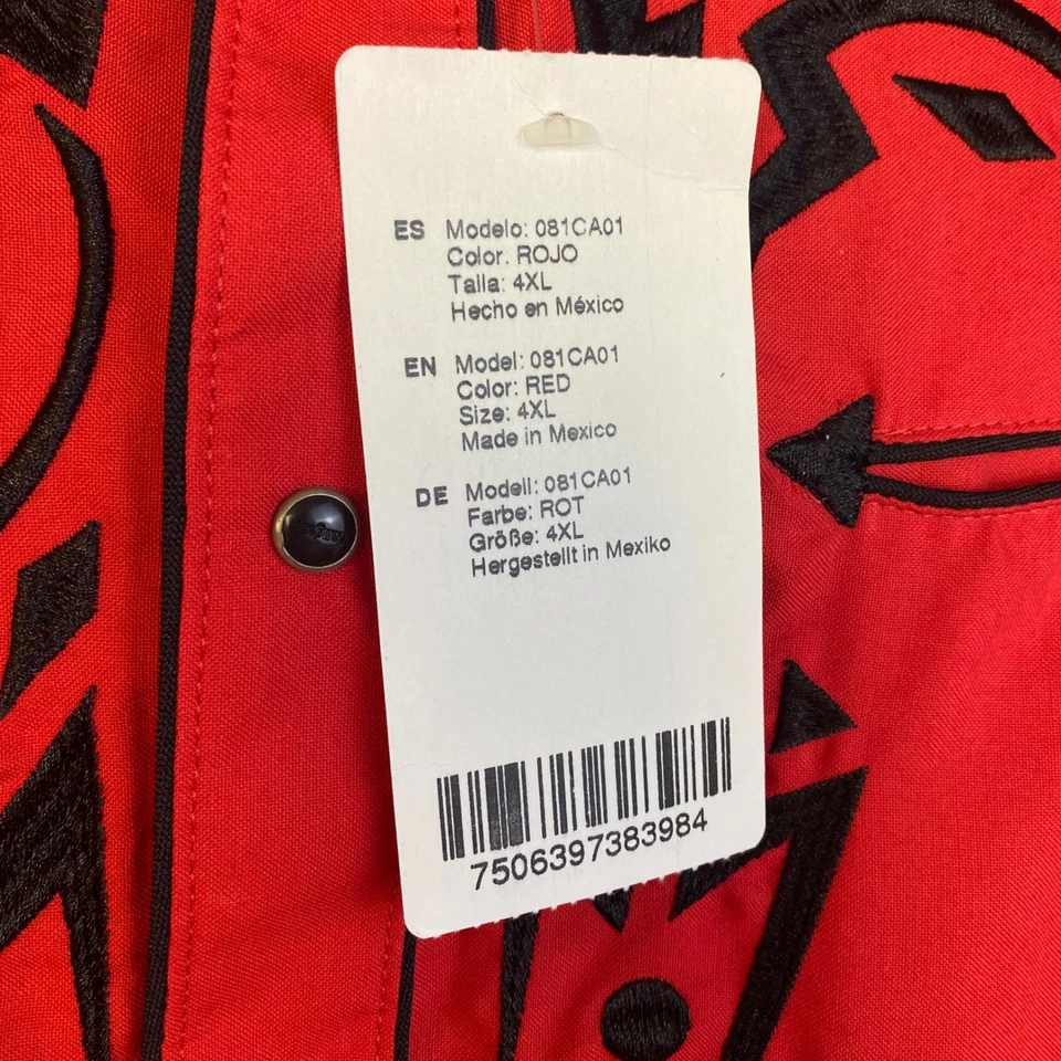 Rafael Amaya Western Style Ranger's Legend Red Black Shirt 4XL New - Image 4 of 4