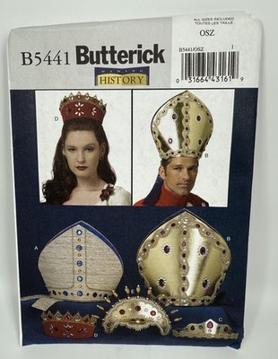 Butterick B5441 History Costume Bishop Hat Headpiece Sewing Pattern Adult XS-XL