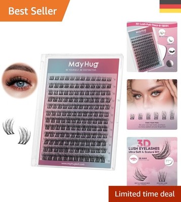 Schwarze 3D Falsche Wimpern, 144 Stück, D-Curl, für perfekten Cat-Eye-Look