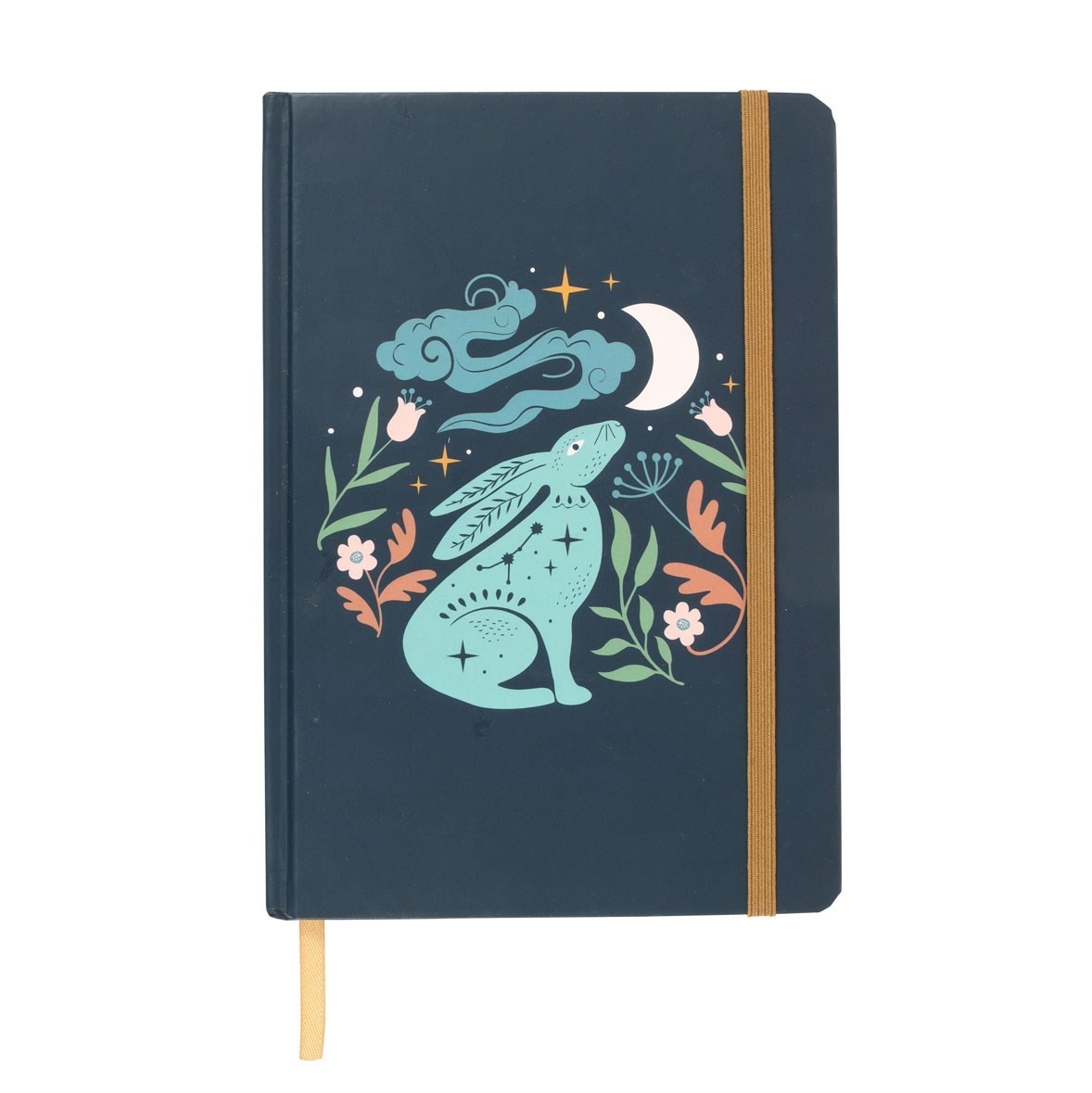 Moon Gazing Hare Lined A5 Hardback Notebook Note Book Journal Stationery