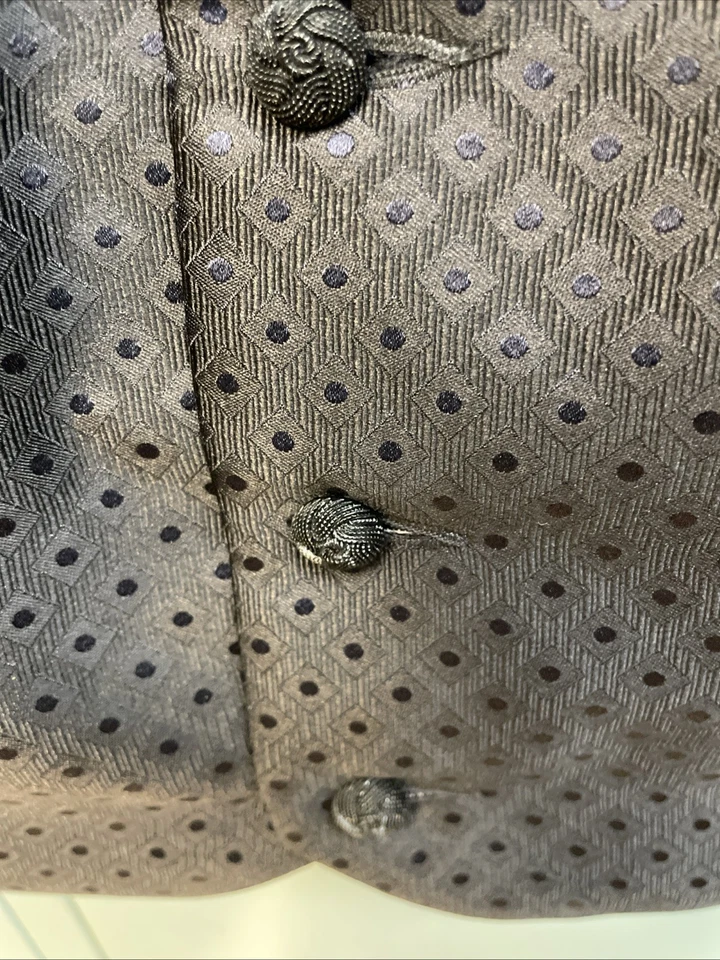 Carrot & Gibbs Handmade XL Blk Silk Formal Vest Tuxedo Wedding Prom - Image 4 of 4