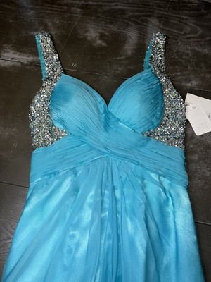 sachin and babi light blue dress BG Haute Aqua Blue Formal Hoco Prom Sequined Dress 4300 NWT 4