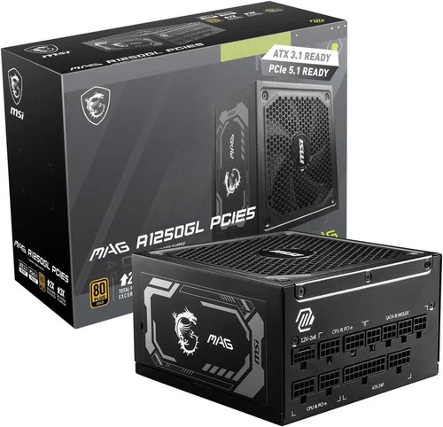 (Factory Refurbished) MSI MAG A1250GL PCIE 5 80 GOLD Fully Modular Gaming PSU