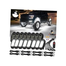 All Pure White LED Rock Lights Full Kit Plug and Play Pre Wired 6500K 16Pods