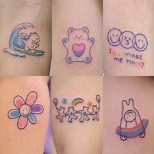 Cute Tattoo Stickers - 37pcs Waterproof Temporary Tattoos for Age 14+ - Fun