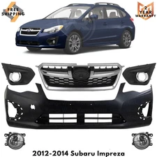Front Bumper Cover Fascia & Grille Assembly Kit For 2012-2014 Subaru Impreza