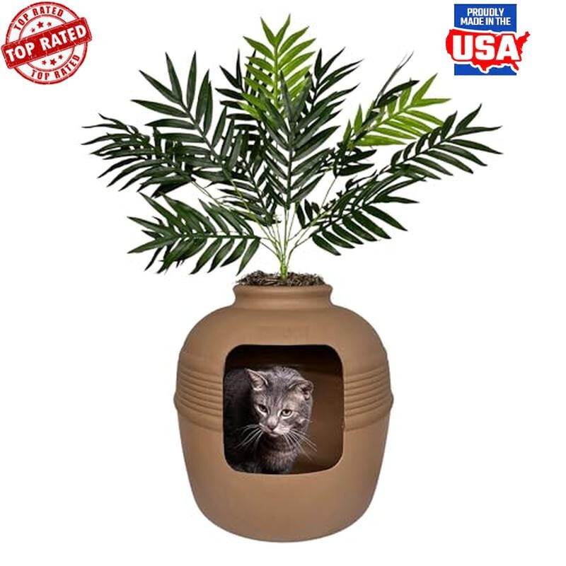 Hidden Litter Box Planter Cats Dogs office decor Odor Control Durable Furniture