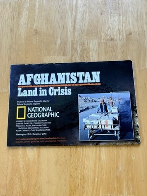 Vintage 2001 National Geographic Afghanistan Land In Crisis Fold Out Map Poster