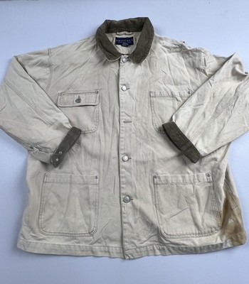 Vintage Britches Great Outdoors Coat Mens XL Beige Canvas Workwear Corduroy