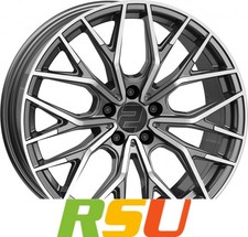 4x 2DRV WH37 dark gunmetal poliert 8x18" ET40 LK5 108 ML 72.6 Alufelgen 18 Zoll