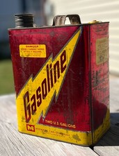 Vintage Midwest Can Co. 2-Gallon Metal Gas Can w/ Orig. Cap /Spout Combo