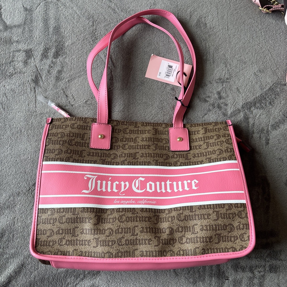 【希少・Y2K】Juicy Couture ジューシークチュール ボディボード Juicy Couture Billboard Tote Bag - Pink Beige Chestnut Chino Y2K