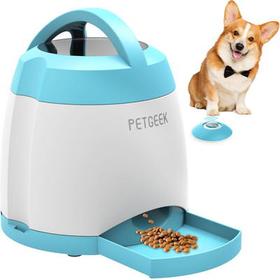 PETGEEK Automatic Dog Treat Dispenser, Interactive Pet Toy Food Dispensing for I