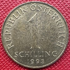 Austria 1993 Aluminum-Bronze 1 Schilling. KM# 2886