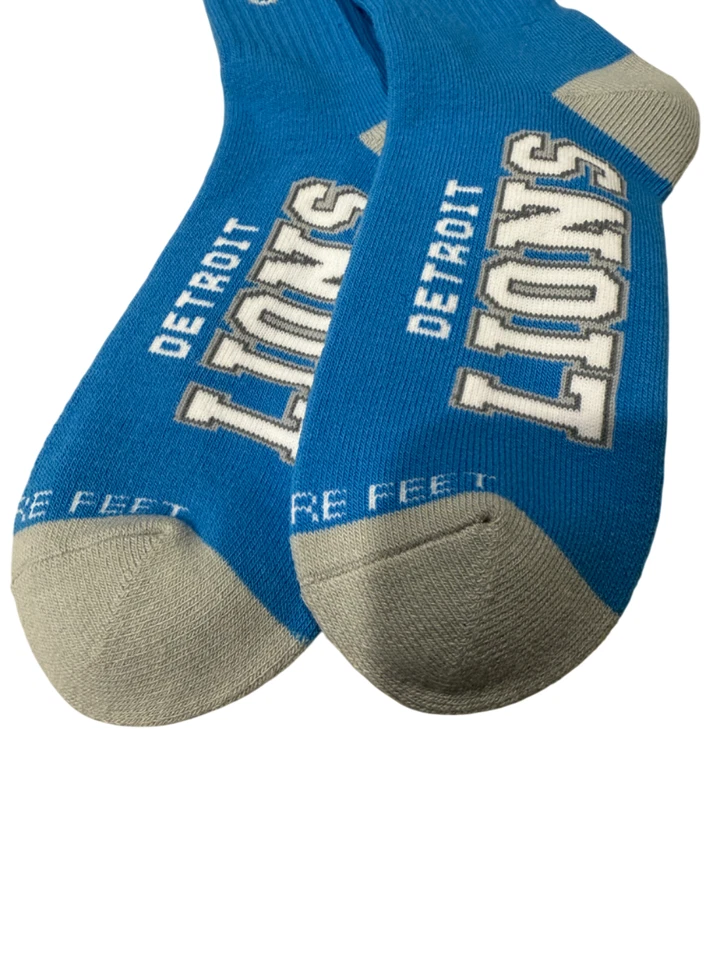 Calcetines Detroit Lions Para Hombre Talla Grande Azul Gris Blanco Rayas Nuevos Regalo EE. UU. Foto 4 de 4