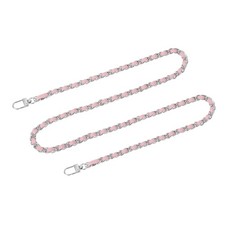 47" Purse Chain Strap with Buckles for Shoulder and Cross Body Pink Silver