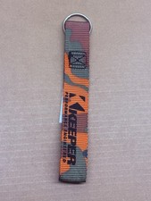 Key Fob Wristlet Keychain Orange Camouflage Pattern