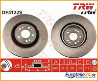 2 St. Bremsscheibe Trw DF4222S FüR Mercedes-Benz M-Klasse
