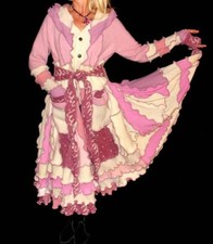 Katwise Inspired Upcycled Long Pointed Pixie Fairy Hooded Sweater Coat L/XXXL