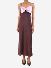 Rixo Purple bow dress - size UK 10