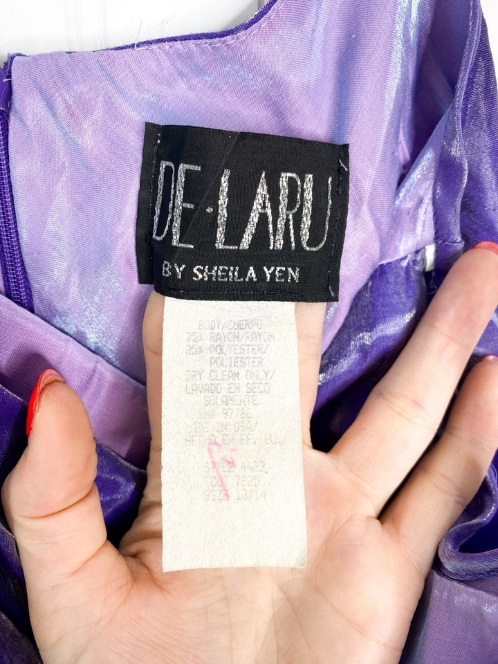 Vestido De Colección De Laru 13/14 Púrpura Brillo Capricho Hada Hoco Y2K Años 90 EE. UU. Foto 2 de 3
