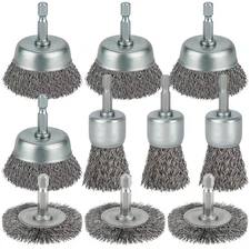 10 Pcs Wire Brush for Drill, Coarse Carbon Steel Crimping Wheel Brush,... 