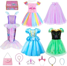 Princess Dress up - Dress up Clothes for Girls with Toys,Christmas Birthday Gift