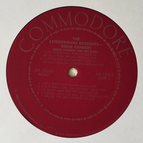 EDDIE CONDON ~ THE LIEDERKRANZ SESSIONS ~ 1980 US 15-TRACK MONO VINYL LP RECORD - Picture 5 of 6