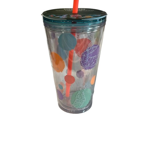 Starbucks 2024 Easter Bunny Cold Cup Tumbler Grande Eggs Sticker DIY Dotted NWT - Picture 20 of 21