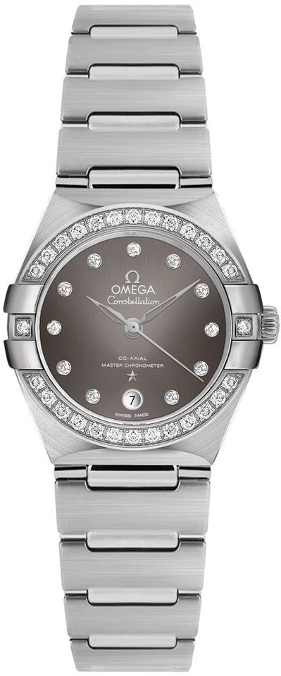 Reloj Omega Constellation Manhattan esfera gris acero para dama 131.15.29.20.56.001