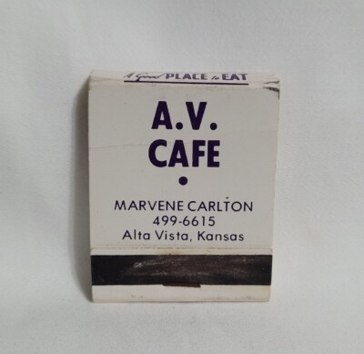 Vintage A.V. Cafe Restaurant Matchbook Alta Vista California Advertising Matches