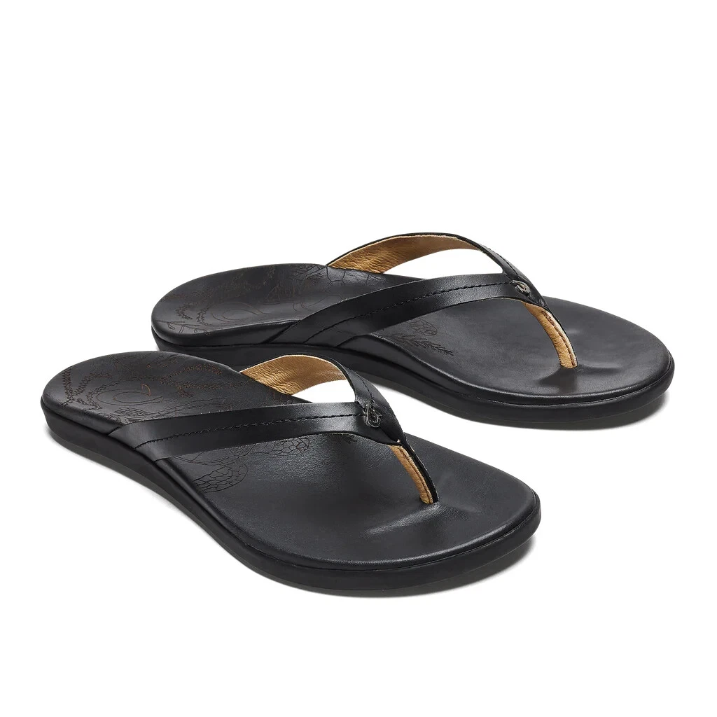 OLUKAI Pehuea Slipper - Sneaker Slip-On Donna, Modello Black/Black, Taglia 8.5 - Leggere, Traspiranti, Con Tacco Pieghevole