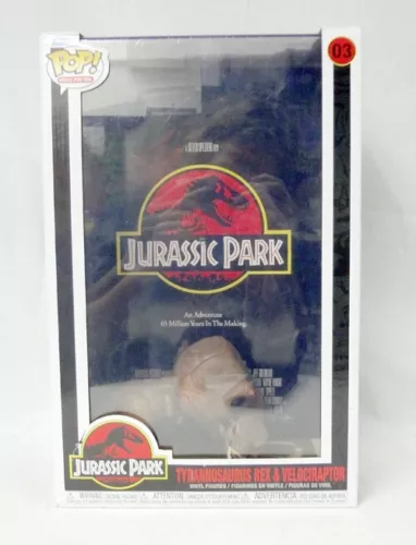 BIG Movie Poster Funko Pop Vinyl Jurassic Park Tyrannosaurus Rex & Velociraptor