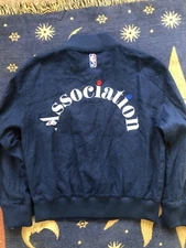 NBA x AMEX "The Association "Navy  Blue Linen LE Bomber Jacket L