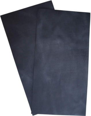 Hide & Drink Rustic Leather Rectangles 6 x 12 in 1.8mm 2 Piece Charcoal Black