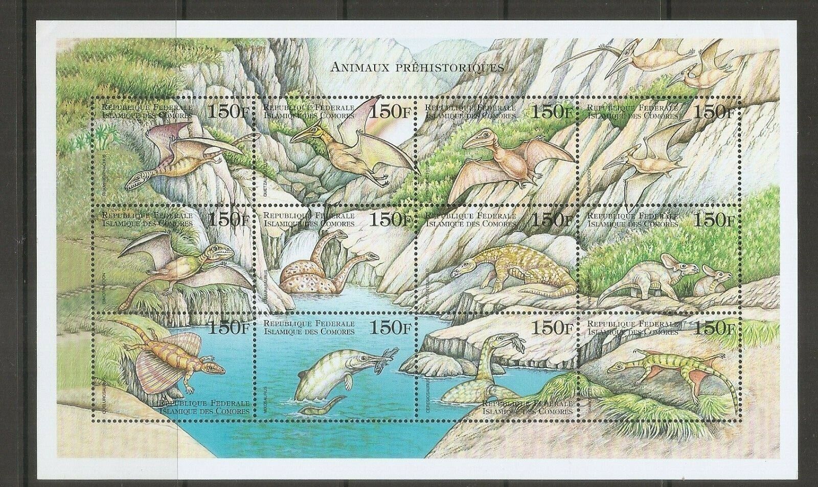 75％以上節約 Comoro island （人気激安） SC # 891a-l Prehistoric . MNH Animals