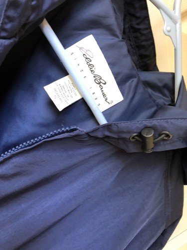 EDDIE BAUER All-Blue Hooded Windbreaker Coat Size Women's S Draw String Waist - Picture 5 of 8