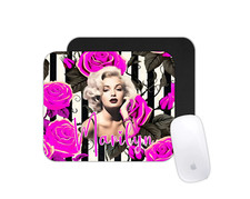 Marilyn Monroe Mouse Pad Pink Roses Office Desk Mat  Gift