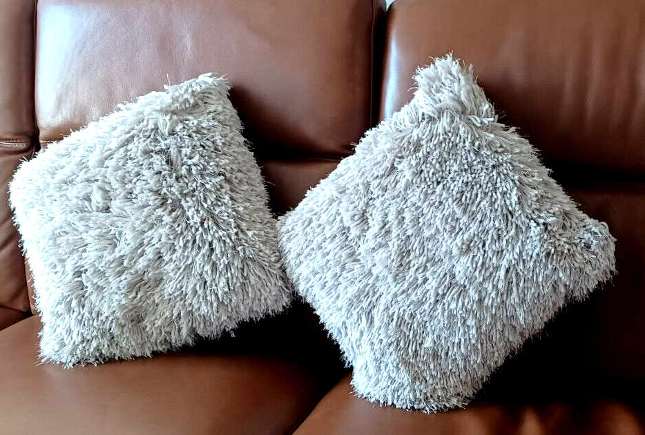 Dunelm Ava Feather Filled Textured Cushions Beige Oatmeal Ex Cond eBay