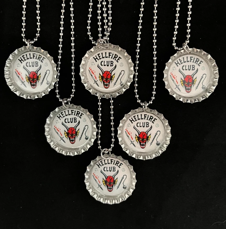 PRACTICALLY PERFECT PARTY FAVORS Stranger Things /6 necklaces /party favors / Hellfire Club /Friend Gift/necklace