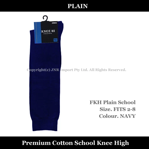 Premium Cotton Plain Knee High Size 2-8 or 6-11-Cheer Leader Girls Sydney Seller - Picture 9 of 15