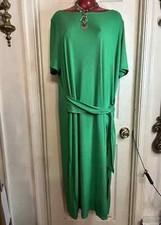 NWT LOVE ADY GREEN RIBBED PULLOVER CASUAL MIDI DRESS-PLUS SIZE 1X -