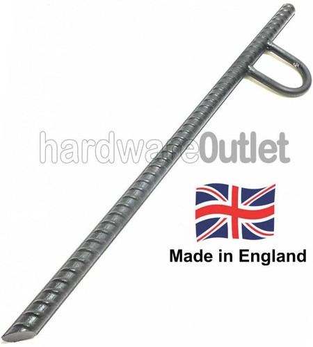 Rebar Ground STAKES & Loop 600 x 20 mm Ø Ground Anchor Horse Tether Dog Tie - Picture 3 of 16