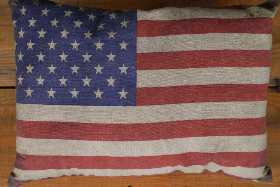 Throw Pillow American Flag Rectangle 14 x 9 inch Primitive Patriotic Decor - Image 4 of 4