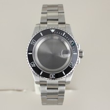 Silver watch cases steel Oyster strap Diver bezel For Seiko Nh35 nh36 2824 8215