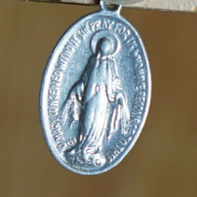 Vintage Italy Medal Pendant Charm Pray 