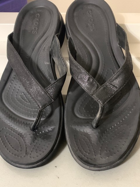 Crocs Slip On Sandals Size 10 Dual Comfort Shiny | eBay
